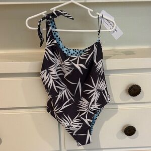 Feather 4  Arrow Swim One-Shoulder Swimsuit - reversible size 6 NWT